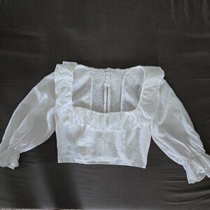 Reformation Stilton Linen Top in White Size 10